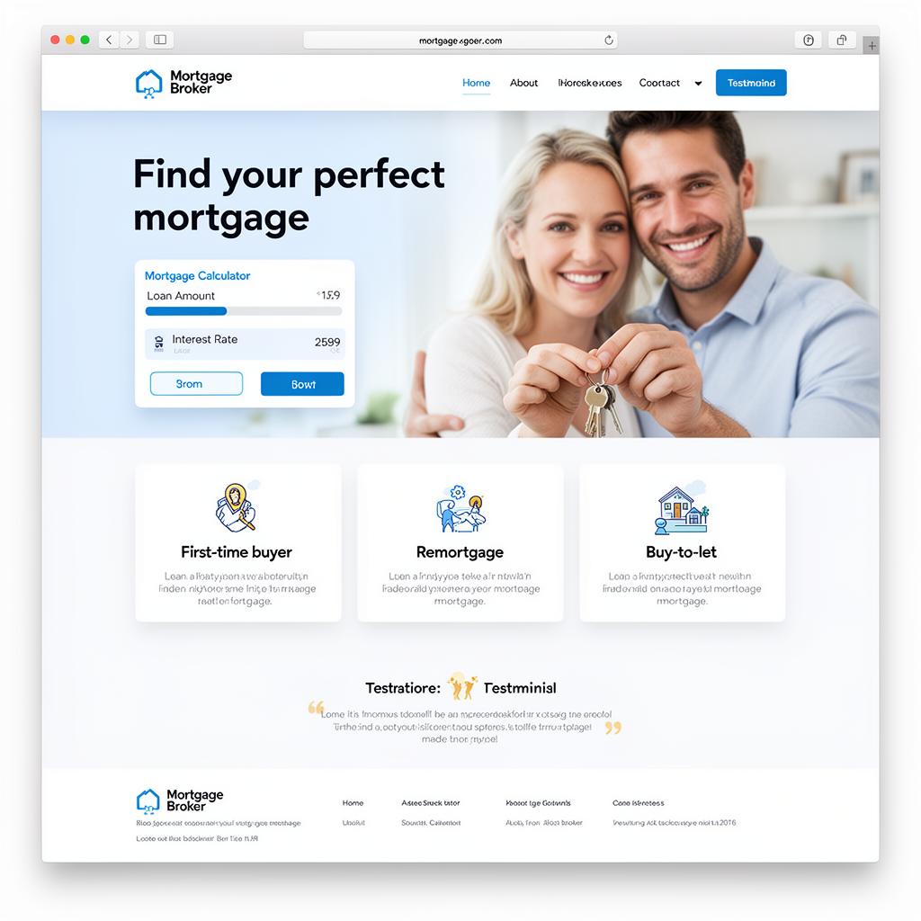 Modern broker website template preview